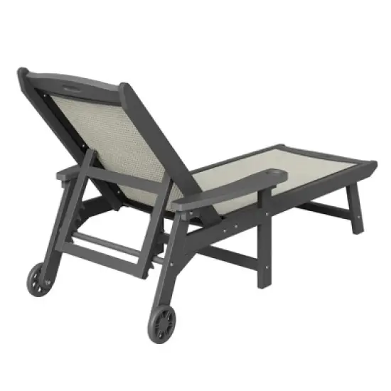 Arceso Chaise Lounge Chair Outdoor, HDPS and HDPE Wicker Material, Patio Lounge Chair with Adjustable Backrest, Resin Pool Lounge Chairs with Wheels. image {2}