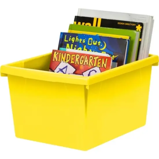 Storex 4 Gallon Storage Bin, Yellow image {1}