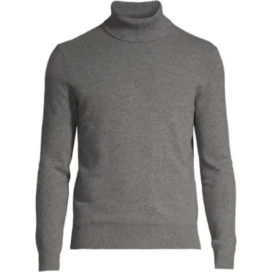 Lands' End Men's Fine Gauge Cashmere Turtleneck Sweater image {4}