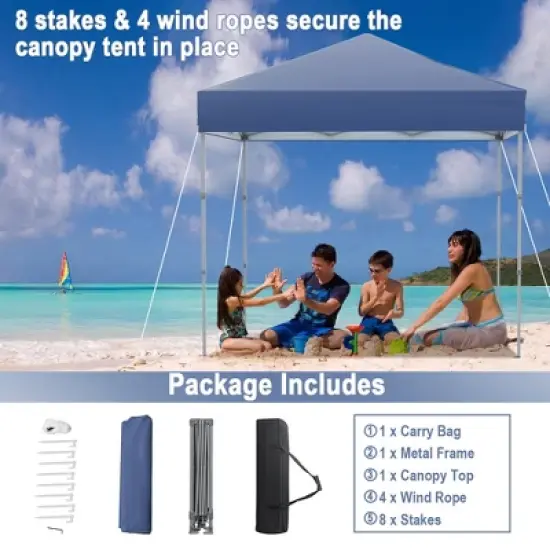 Tangkula Patio 6.6 x 6.6ft Outdoor Pop-up Canopy Tent UPF 50+ Portable Sun Shelter image {7}