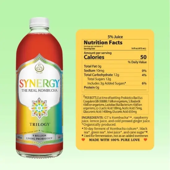 Synergy The Real Kombucha, Trilogy - 48oz image {4}