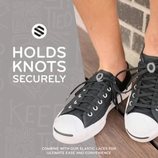 The Original Stretchlace Shoelace Knot Clips &ndash; Grey Shoe Lace Bow Holder Accessory (3 Pair) image {5}