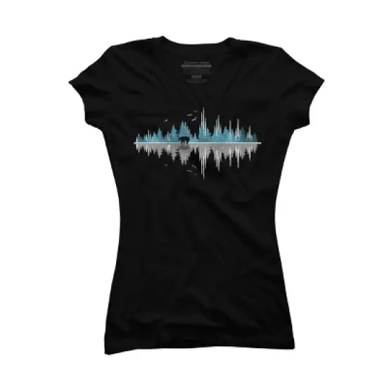 Junior's Design By Humans The Sounds Of Nature - Music Sound Wave By NomAdartStudio T-Shirt image {3}
