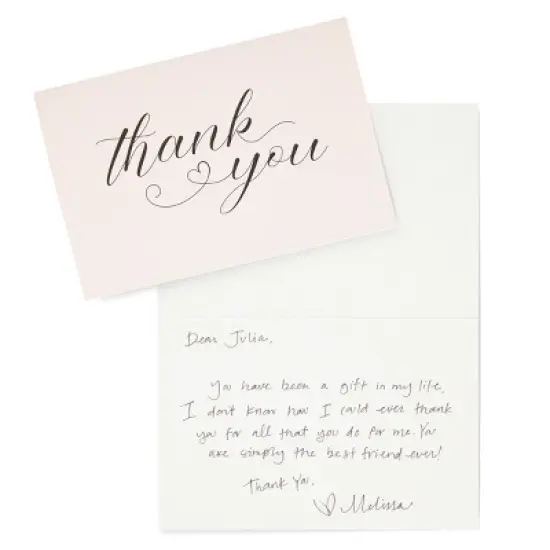 Pipilo Press 36 Pack Simple Thank You Cards with Envelopes, Pink Heart Stickers for Wedding, Bridal Shower, Baby Shower, 4 x 6 In image {2}