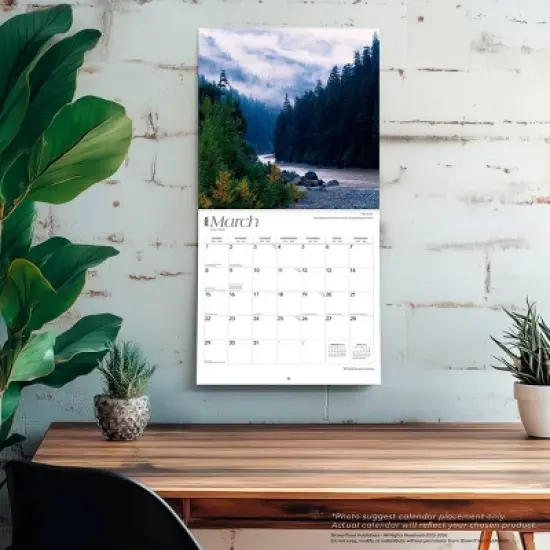 BrownTrout Alaska Wild and Scenic 2026 12"x24" Hanging Square Wall Calendar Plastic-Free image {4}