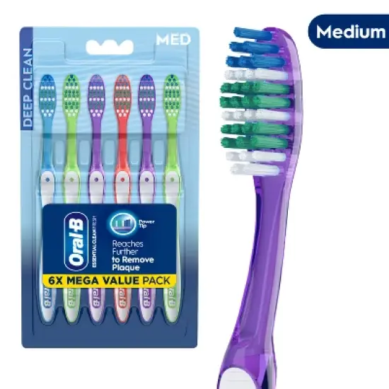 Oral-B Fresh and Clean Toothbrushes Medium - 6ct image {10}