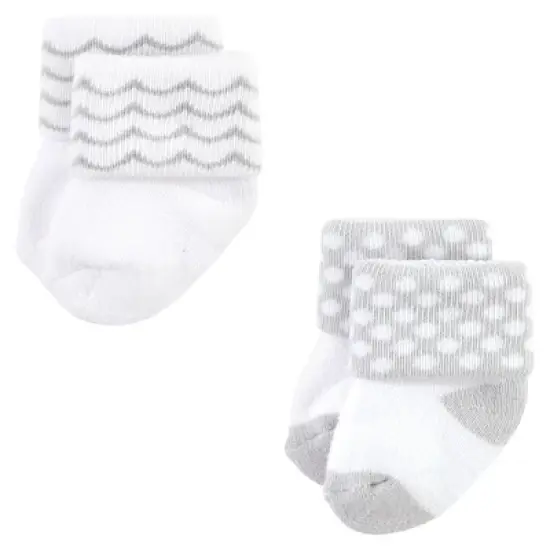 Luvable Friends Infant Girl Newborn and Baby Terry Socks, Bows image {7}