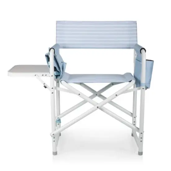 Picnic Time Outdoor Directors Chair - Mod Denim Stripes image {2}