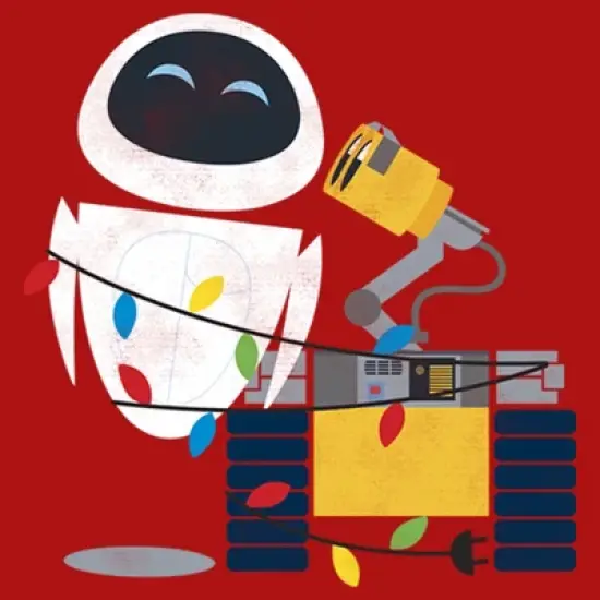 Boy's Wall-E Eve Christmas Lights T-Shirt image {1}