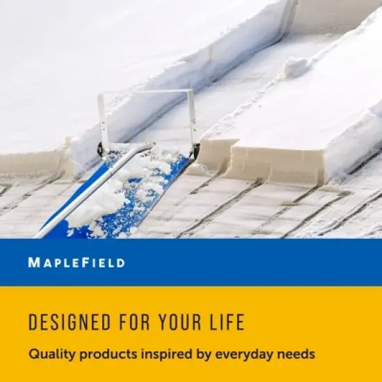 Maplefield Adjustable Roof Snow Rake with Curtain - Great for Clearing Snowy Roofs - Includes Storage Strap (30ft Length) image {6}