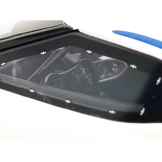 2020 Ford GT MKII White with Blue Stripes 1/18 Model Car by GT Spirit for ACME image {1}