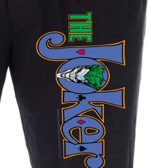 DC Comics Men's The Joker Script Logo Loungewear Sleep Bottoms Pajama Pants Black image {2}