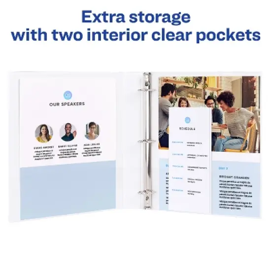 Avery Legal-Size Durable View 3 Ring Binder, 1 Inch Round Rings, 1 White Binder (16500) image {3}