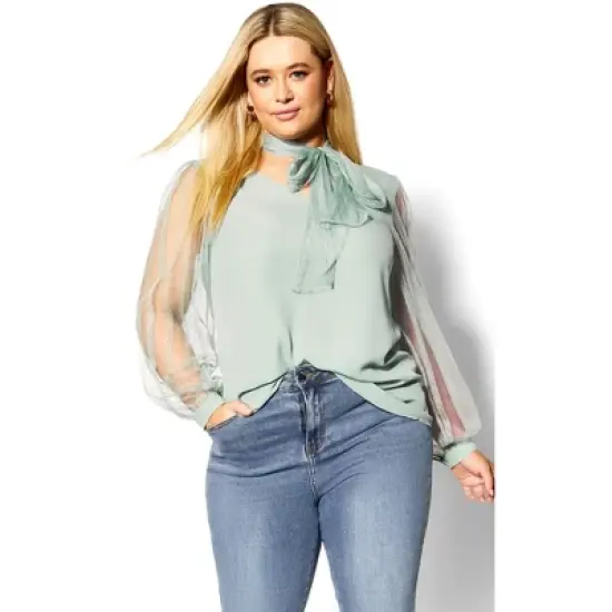 Women's Plus Size Amalia Top - seafoam | CITY CHIC image {3}