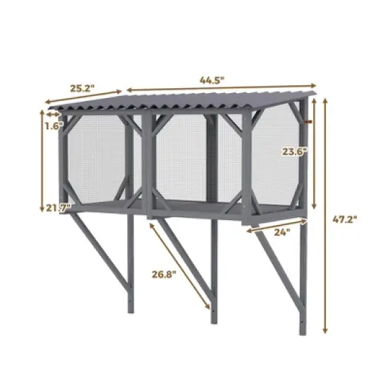 Gulches Wooden Cat Window Perch for Large Indoor Cats with Mesh Windows image {6}