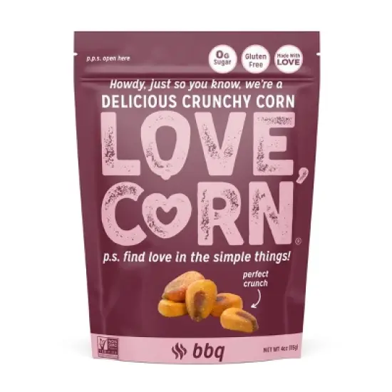LOVE, CORN BBQ Crunchy Corn - 4oz image {9}