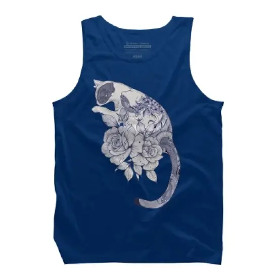 Men's Design By Humans Cat Snake Flowers Tattoo By jess1586 Tank Top image {7}