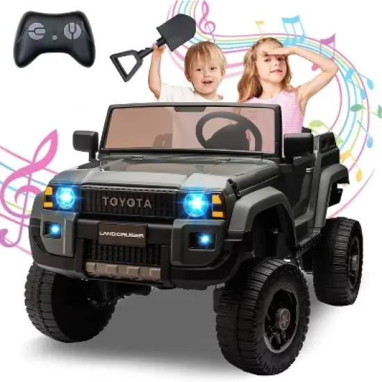 Toyota Licensed 24V Kids Ride-On Car, 2-Seater Electric Off-Road Truck with Parental Remote Control, Bluetooth Music, LED Lights, 4x550W Motors image {9}