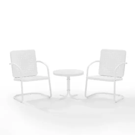 Bates 3pc Outdoor Chair Set - White - Crosley image {1}