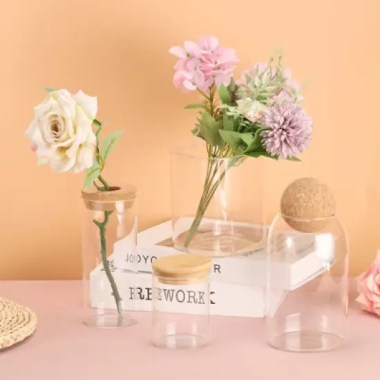 Unique Bargains Kitchen Food Glass Storage Container with Ball Cork image {4}