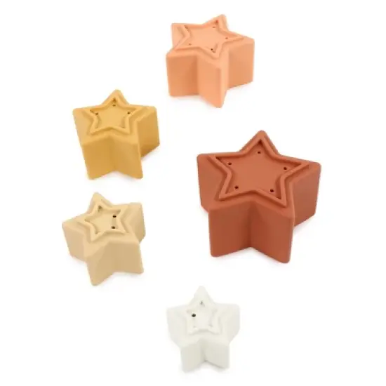 Hudson Baby Infant and Toddler Silicone Toy Stacking Cups, Star, One Size image {2}