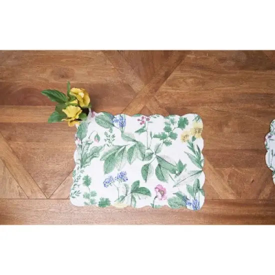 C&F Home Marcy Blooms Scalloped Placemats Set of 6 Floral Design All, 13" x 19" image {4}