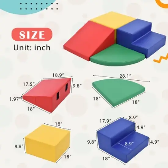 Softzone Climb and Crawl Activity Playset, Lightweight Safe Soft Foam Nugget Block for Toddlers-ModernLuxe image {1}