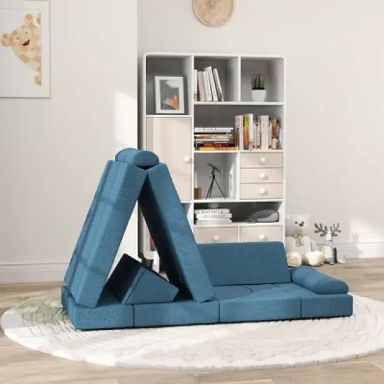 Qaba Modular Kids Play Couch, Kids Couch for Playroom or Bedroom, Foam Couch for Kids with Washable Cover for Toddlers 18+ Months image {1}