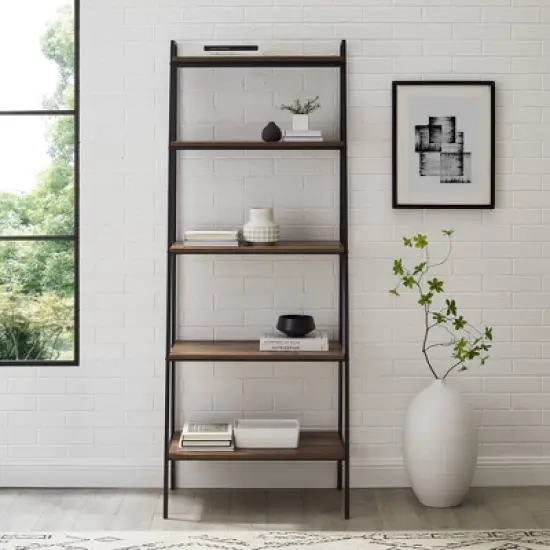 72" Open Storage Ladder Bookshelf - Saracina Home image {3}