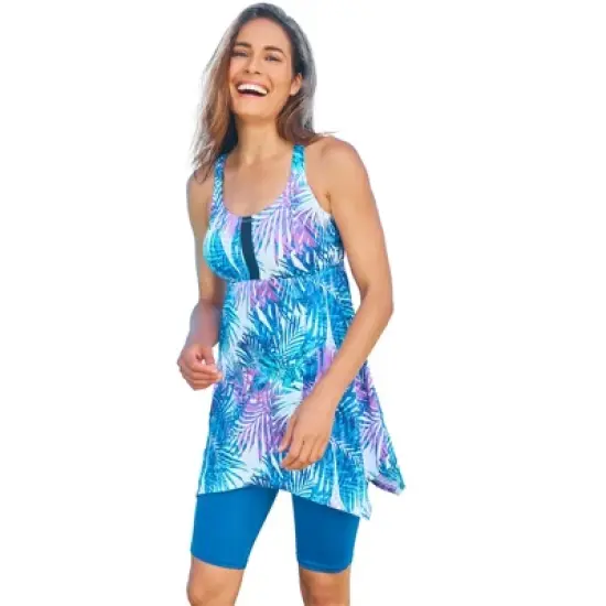 Swim 365 Women&rsquo;s Plus Size Longer-Length Tankini Top image {14}