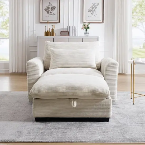 Corduroy Sofa Couch,Modular Sofa With Storage Ottoman,Deep Seat Couch,Sofa Couch For Living Room,Apartment-Cuddlewood image {2}