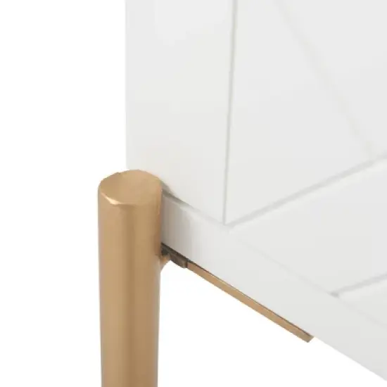 Jupiter Side Table White/Gold - Adore Decor image {3}