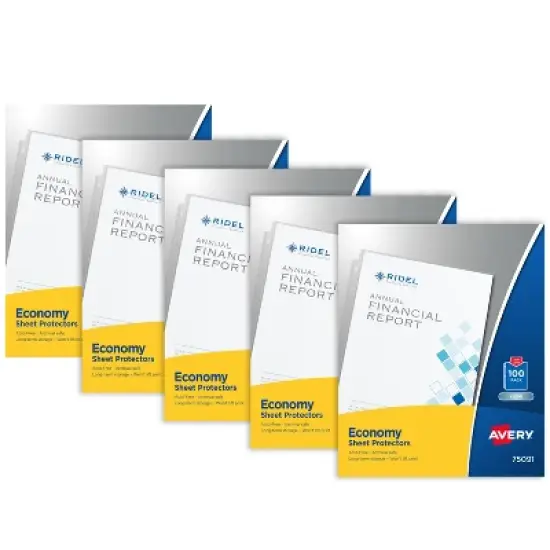 Avery Economy Weight Sheet Protectors, Acid Free, 8-1/2" x 11", 100-Count, Clear, 5 Pack (75202) image {7}