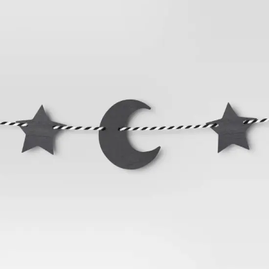 70" Simple Moons and Stars Icon Decorative Wall Garland Black - Hyde and EEK! Boutique&trade; image {2}