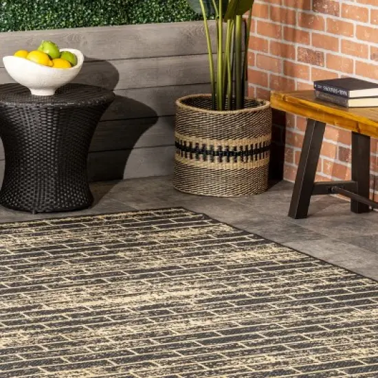 nuLOOM Justina Abstract Brick Indoor and Outdoor Patio Area Rug image {8}