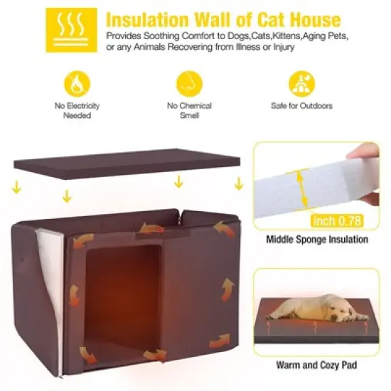 Aivituvin Insulated Large Wooden Dog House,Outdoor Dog House with Liner Inside-AIR43-IN image {2}