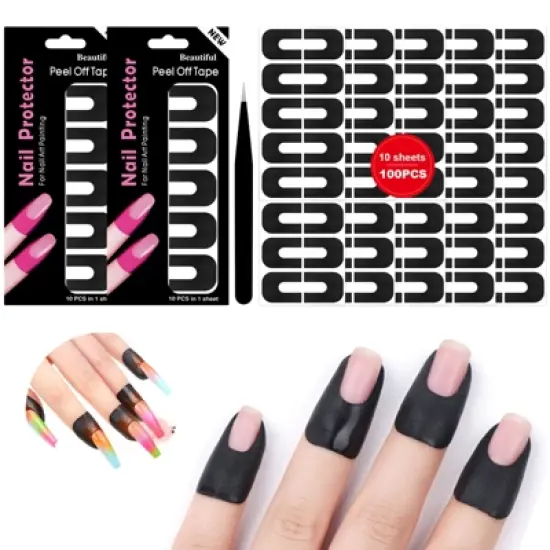 SAVILAND U-Shield UV Protect Kit - 100-Count Anti-Curing Tapes for French Tips & Cuticles.(Peel Off) image {7}