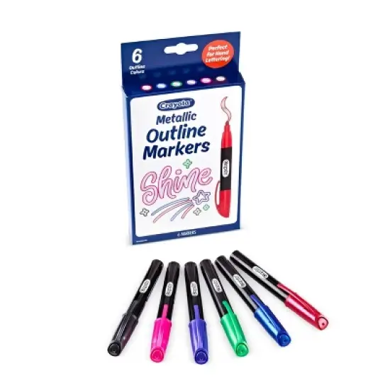 Crayola Signature 6ct Metallic Outline Markers image {2}