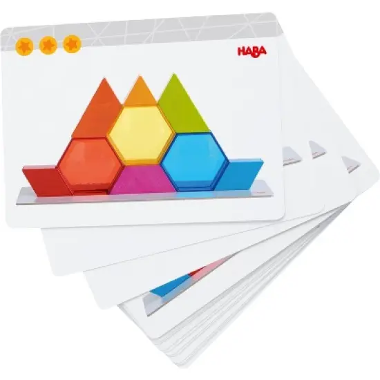 HABA Stacking Game Color Crystals with 12 Template Cards (Made in Germany) image {2}