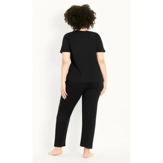 Women's Plus Size  Color Block Sleep Set - black | EVANS image {1}