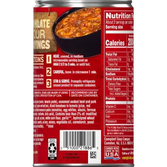 Campbell's Chunky Chili Mac Soup - 18.8oz image {11}