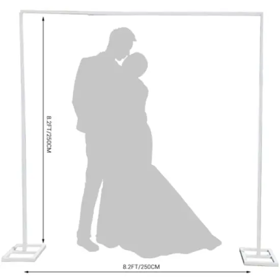 Garvee 8FT x 8FT Metal Square Backdrop Stand, Wedding Arch, Square Arch Stand for Ceremony Birthday Party Outdoor Indoor Celebration Decor, White image {2}