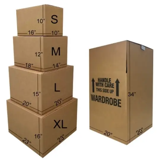 UBMOVE 7 Room Wardrobe Kit with 70 Corrugated Moving Boxes and Packing Supplies image {4}
