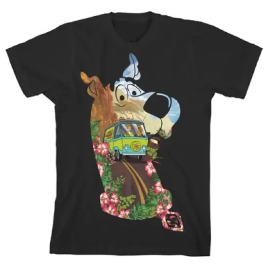 Scooby Doo Trap Graphics Mystery Machine Black T-shirt Toddler Boy to Youth Boy image {3}