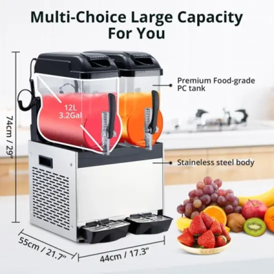 Commercial Grade Dual-Tank Slushy Machine &ndash; 12L&times;2 Capacity, 700W High-Power Frozen Drink Maker with Quick Freeze & Auto-Clean image {6}