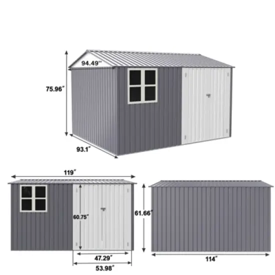 8X10FT Outdoor Storage Shed with Thickened Galvanized Steel,with Sloped Roof & Double Lockable Door,with 6 Vents, for Backyard Garden Bike,Lawnmower image {2}