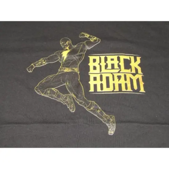 Black Adam Gold Line Art and Logo Black T-Shirt Toddler Boy to Youth Boy image {1}