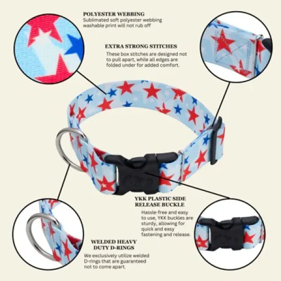 Country Brook Petz HossFit Jr Wide Deluxe Dog Collar - Americana Collection image {2}
