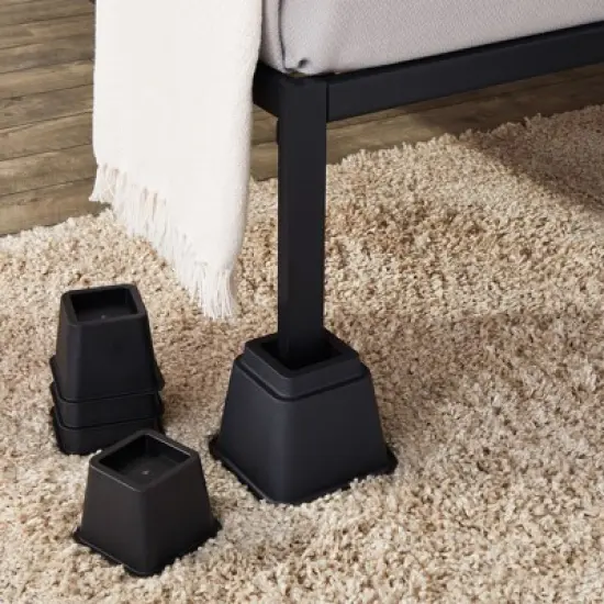 Juvale Set of 8 Bed Risers for Platform Bed Frames, Heavy Duty Furniture Lifter Set, 3, 5, and 8-Inch Adjustable Heights, Supports up to 1,100 Pounds image {1}