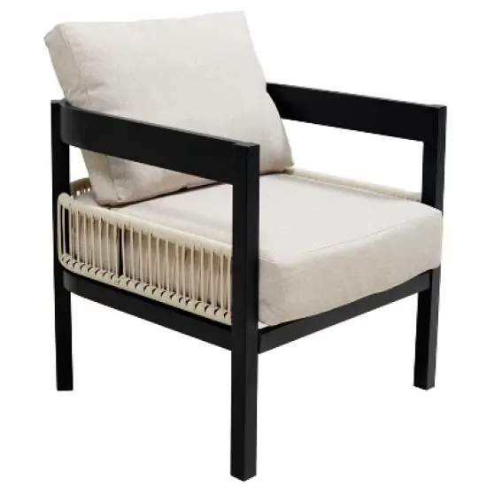 FIONECA U_STYLE Beige Multi-Person Outdoor Iron Sofa Set with Table, Rattan Decoration, Waterproof & Rust-Proof Patio Furniture for Garden & Lawn image {10}